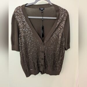 NWT Talbot's XLP Sequined blouse/cardigan